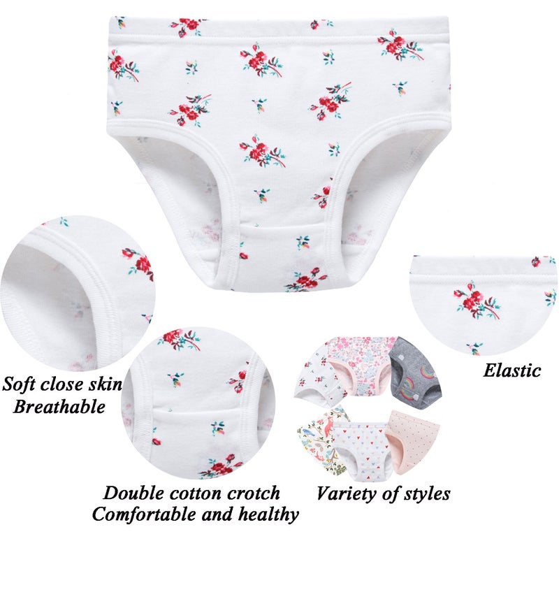 Boboking Girls Underwear Little Girls Briefs Toddler Cotton Underwear (Pack of 6) 7-8yrs - Image 2